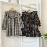 2022 Autumn Children Girls Dress Vestido New Long Sleeve Linen Cotton-TB00883-Veeddydropshipping